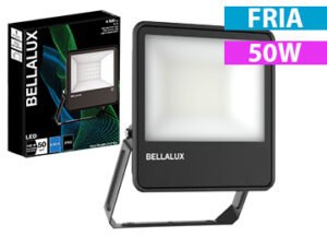 REFLECTOR LED BELLALUX 50W 865 FRIO 220V 4000 LUMENS IP65 EQUIVALENTE 450W NEGRO